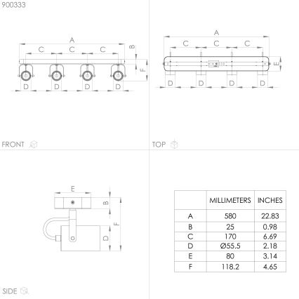 Eglo - Foco LED empotrable 4xGU10/3W/230V