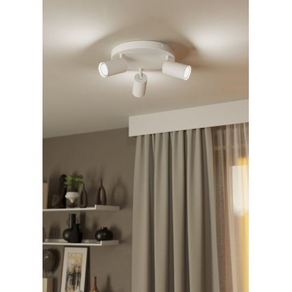Eglo - Foco LED RGBW regulable 3xGU10/4,9W/230V blanco
