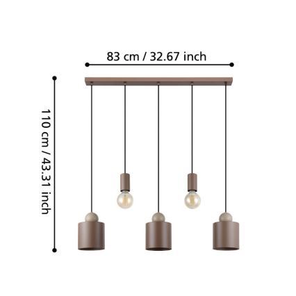 Eglo - Lámpara colgante 5xE27/40W/230V