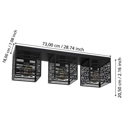 Eglo - Lámpara de techo 3xE27/40W/230V