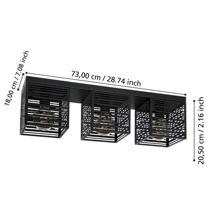 Eglo - Lámpara de techo 3xE27/40W/230V