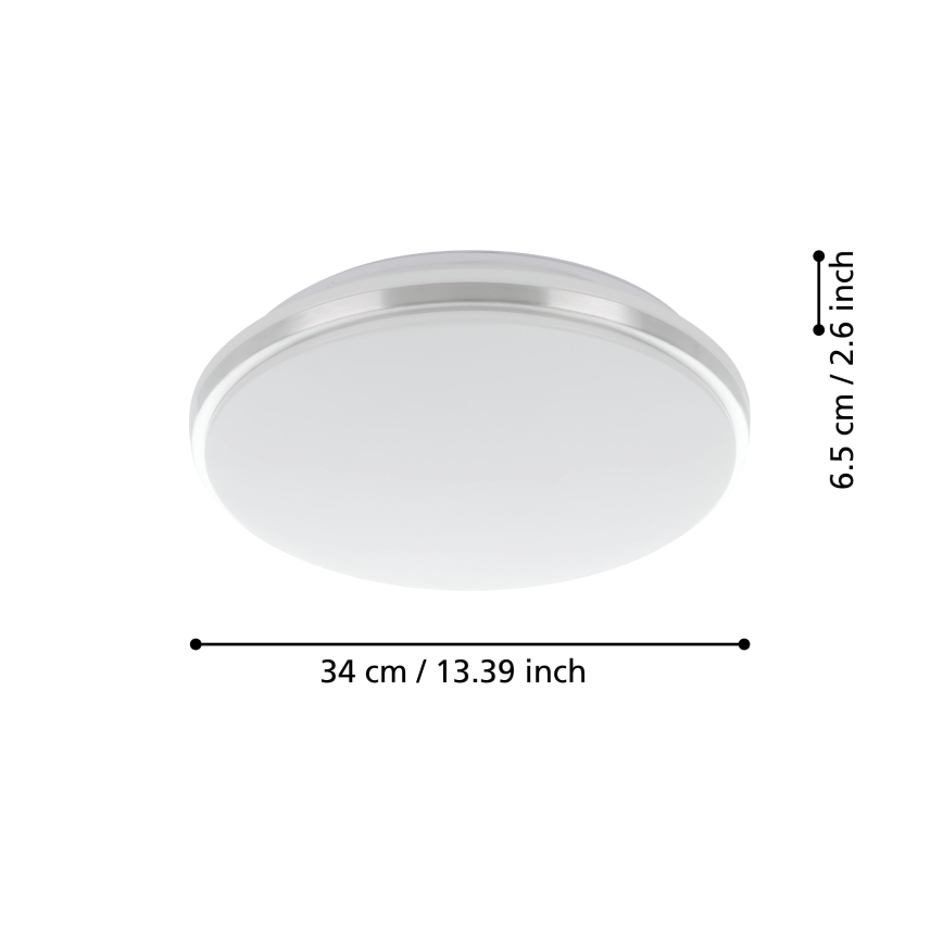 Eglo - Lámpara de techo LED para baño LED/15,6W/230V IP44 cromo brillante