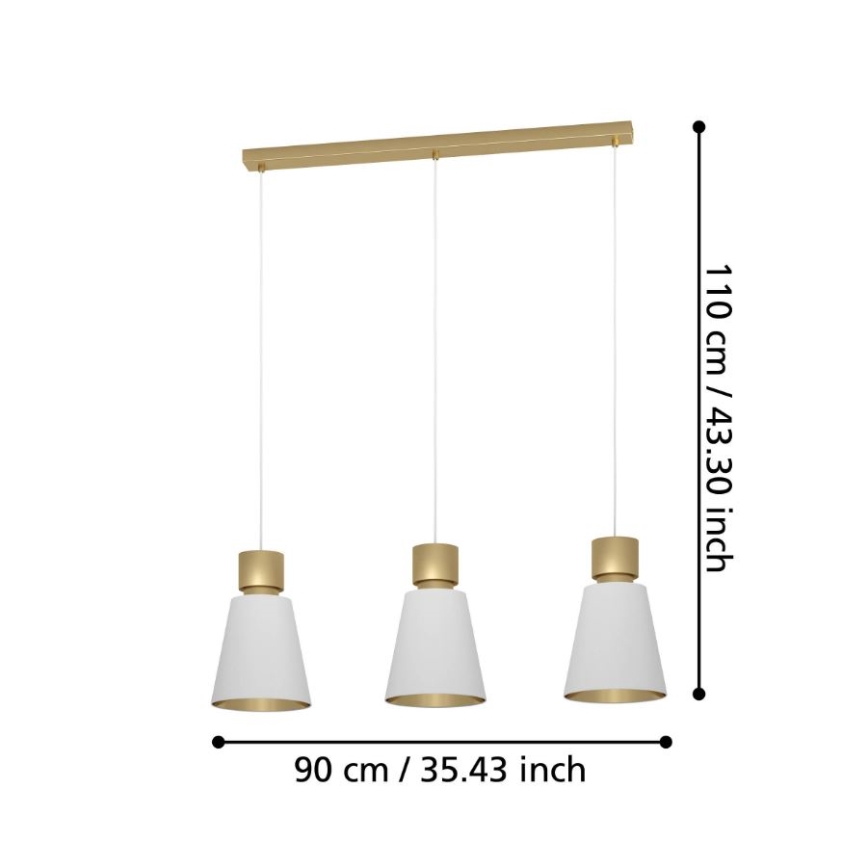 Eglo - Lámpara colgante con cable 3xE27/40W/230V