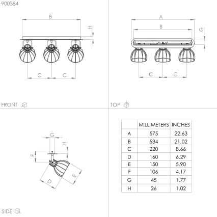 Eglo - Lámpara de techo con 3 focos E27/40W/230V