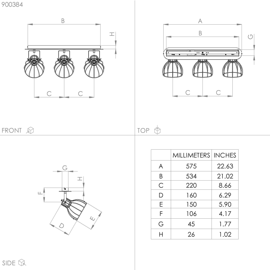 Eglo - Lámpara de techo con 3 focos E27/40W/230V