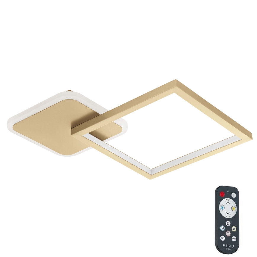 Eglo - Plafón LED regulable LED/15W/230V dorado + mando a distancia