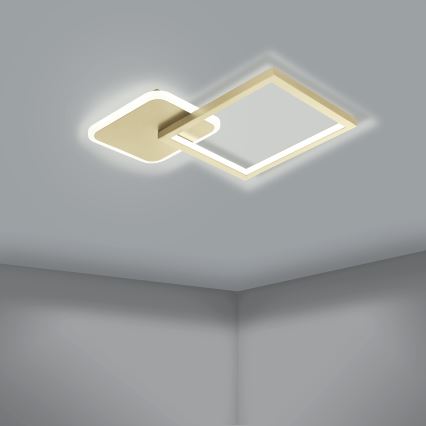 Eglo - Plafón LED regulable LED/15W/230V dorado + mando a distancia