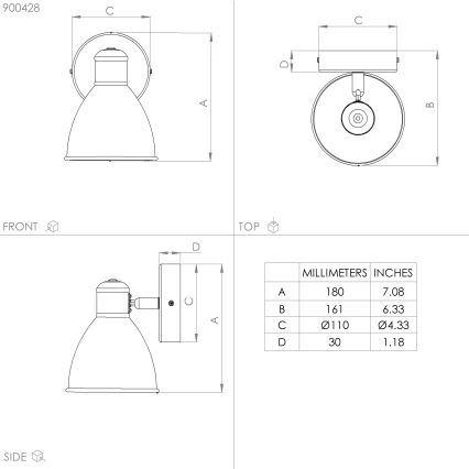 Eglo - Aplique LED para exterior 1xGU10/3W/230V IP44