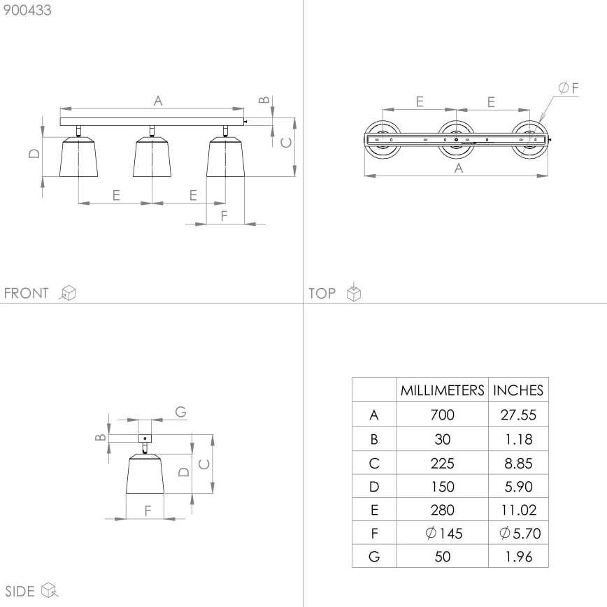 Eglo - Lámpara de techo con 3 focos E27/25W/230V