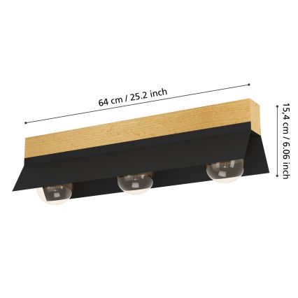 Eglo - Lámpara de techo 3xE27/40W/230V