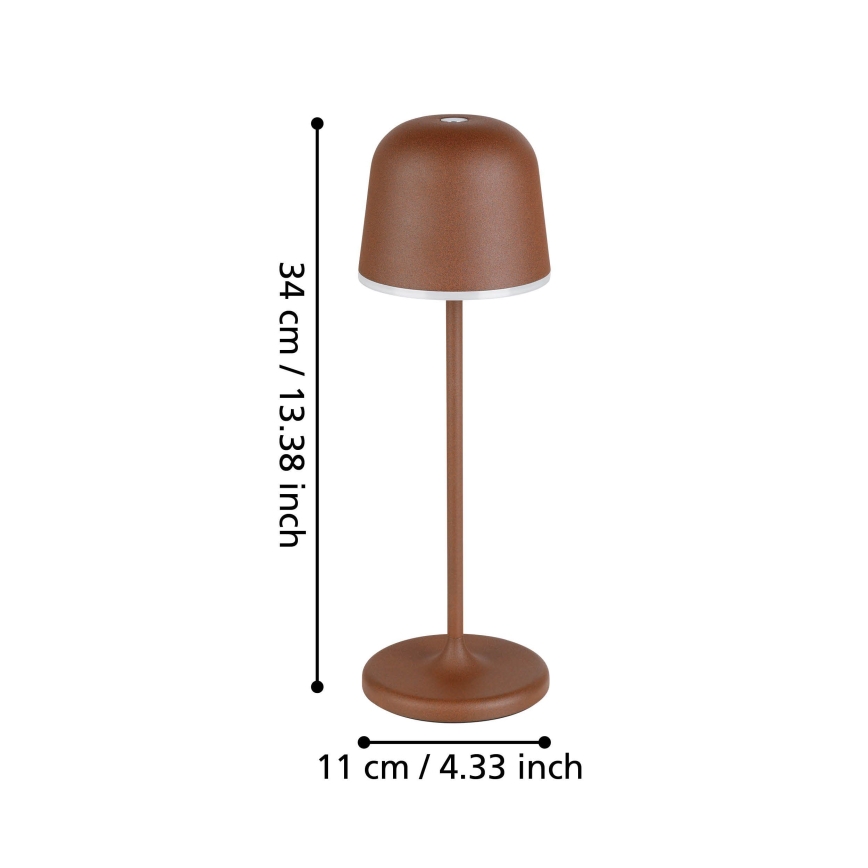 Eglo - LED Regulable exterior Recargable lámpara LED/2,2W/5V 1800mAh marrón IP54