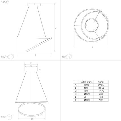 Eglo - Lámpara LED colgante LED/36W/230V