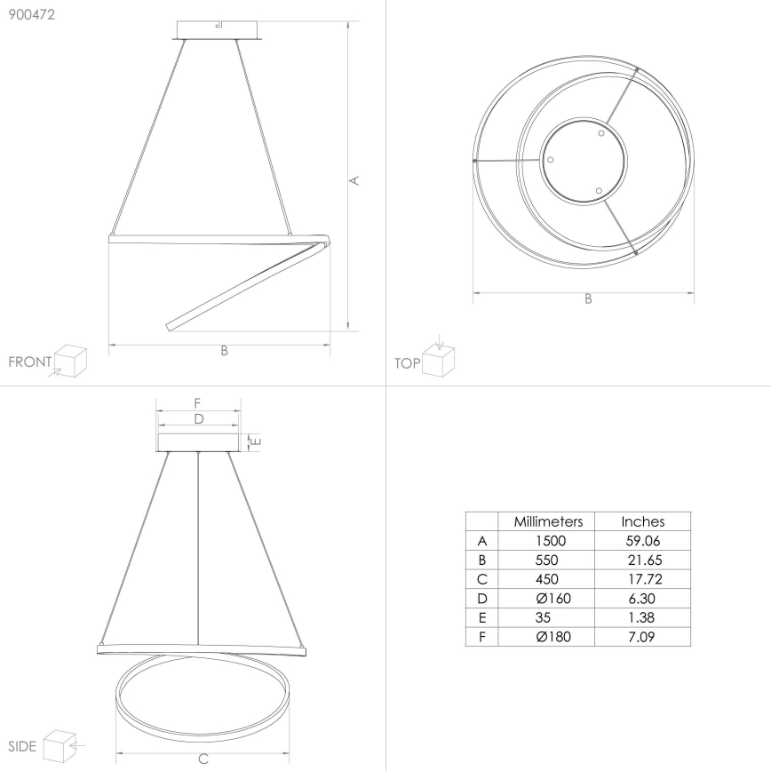 Eglo - Lámpara LED colgante LED/36W/230V