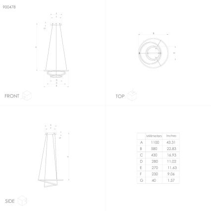 Eglo - Lámpara colgante LED regulable con cable LED/43,2W/230V blanca