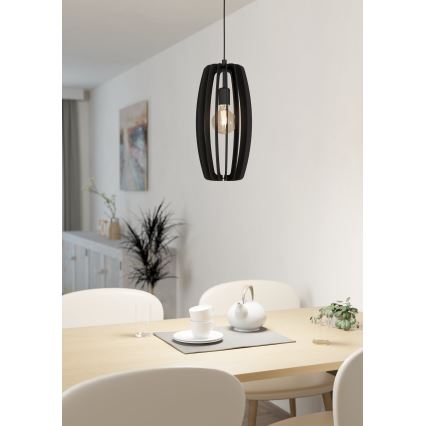 Eglo - Lámpara colgante 1xE27/40W/230V negro