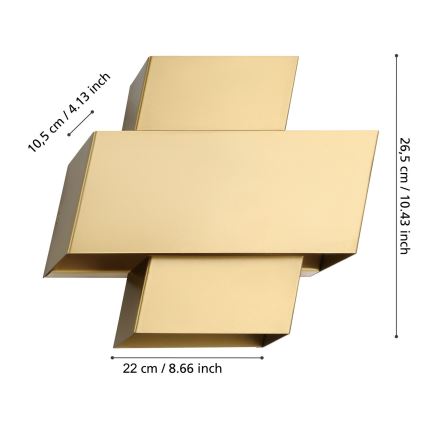 Eglo - Lámpara de pared 1xE27/40W/230V dorado