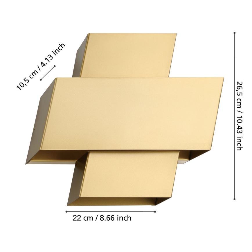 Eglo - Lámpara de pared 1xE27/40W/230V dorado