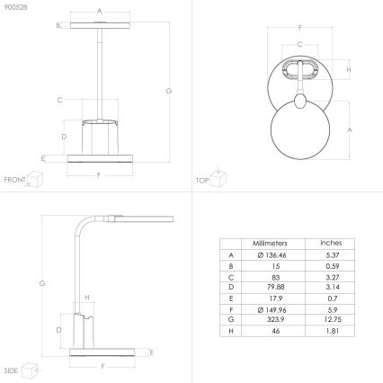 Eglo - Lámpara de mesa LED regulable LED/2,1W/5V 1500 mAh negro