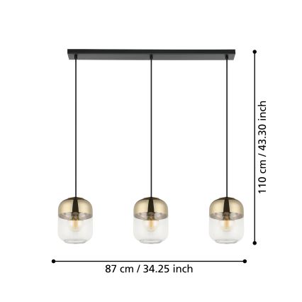 Eglo - Lámpara colgante 3xE27/40W/230V