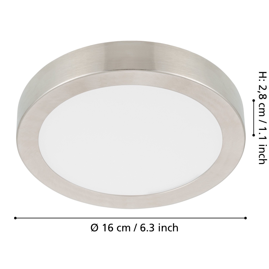 Eglo - Plafón LED regulable LED/11W/230V cromo mate