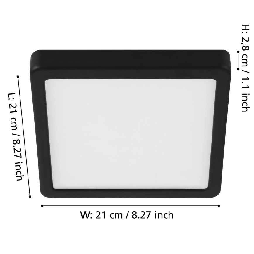 Eglo - Lámpara de techo LED regulable LED/17W/230V negra