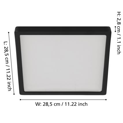 Eglo - Lámpara de techo LED regulable LED/20,5W/230V negra