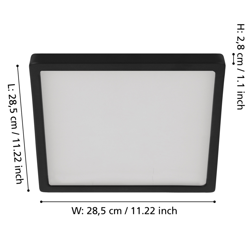 Eglo - Lámpara de techo LED regulable LED/20,5W/230V negra