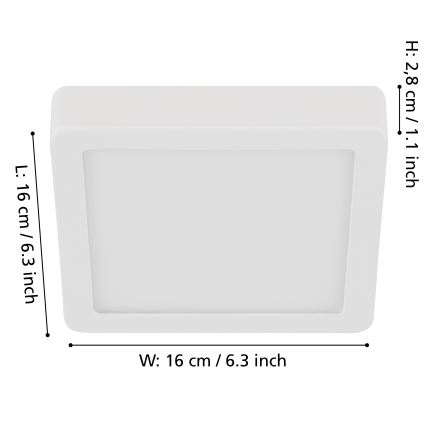 Eglo - Lámpara de techo LED regulable LED/11W/230V blanca