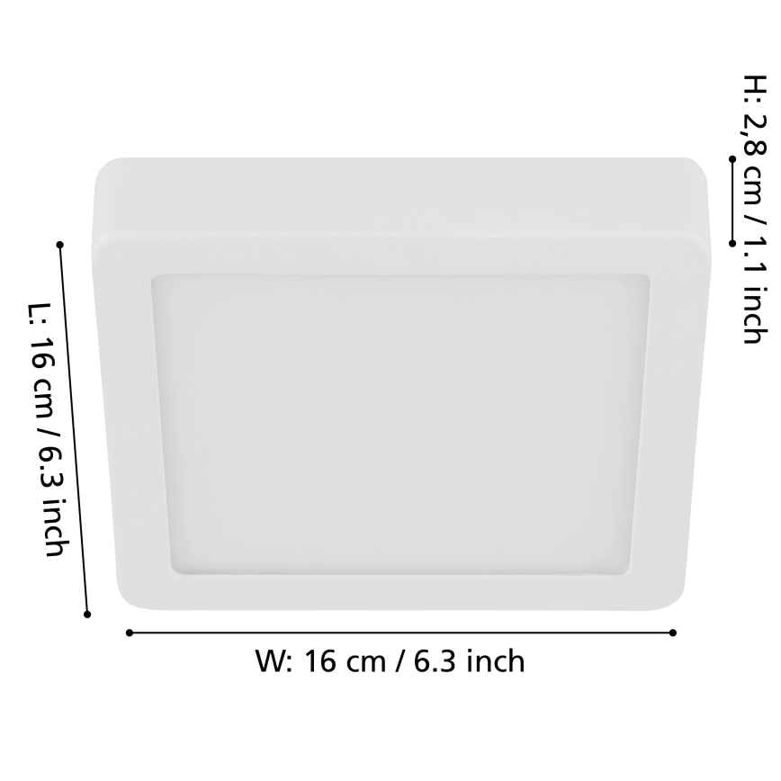 Eglo - Plafón LED regulable LED/11W/230V blanco