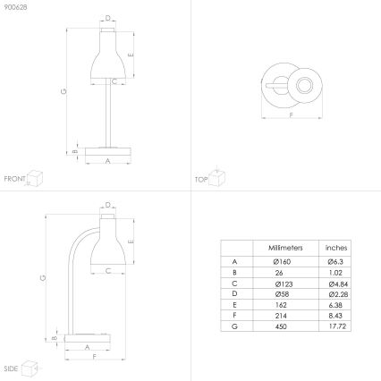 Eglo - Lámpara LED regulable con cargador inalámbrico LED/5,5W/230V