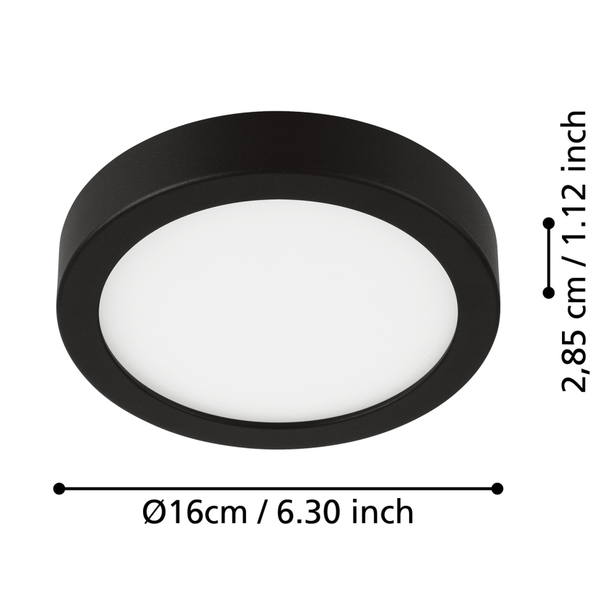 Eglo - Plafón LED de baño LED/11W/230V IP44 negro