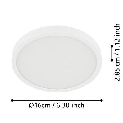 Eglo - Lámpara de techo LED para baño LED/11W/230V IP44 blanca