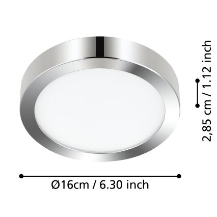 Eglo - Plafón LED de baño LED/11W/230V IP44 cromo brillante