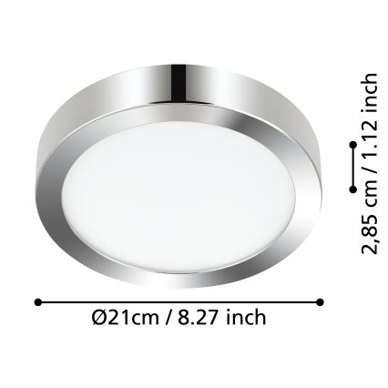 Eglo - Lámpara de techo LED para baño LED/17W/230V IP44 cromo brillante