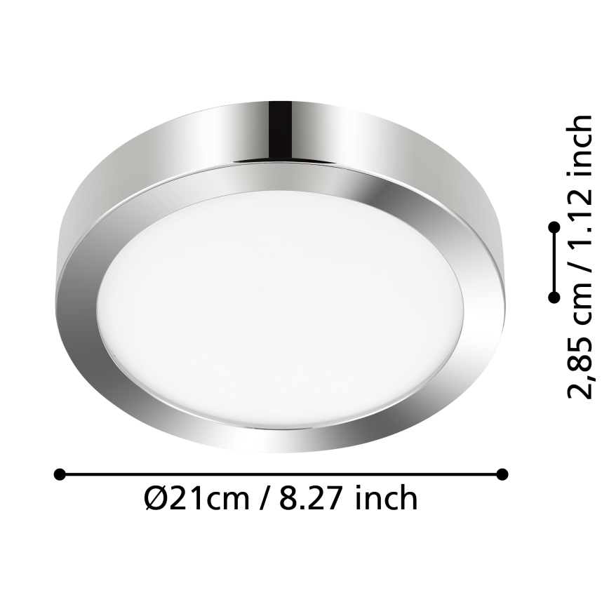 Eglo - Lámpara de techo LED para baño LED/17W/230V IP44 cromo brillante