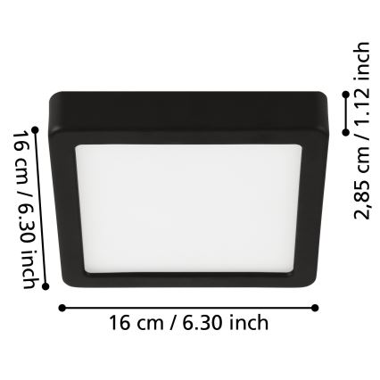 Eglo - Lámpara de techo LED para baño LED/11W/230V IP44 negra