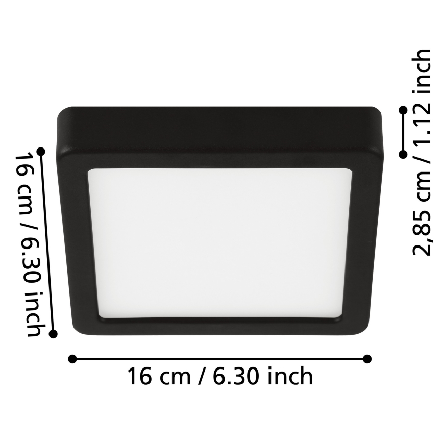 Eglo - Lámpara de techo LED para baño LED/11W/230V IP44 negra