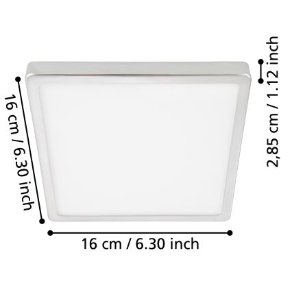 Eglo - Plafón LED de baño LED/11W/230V IP44 cromo brillante