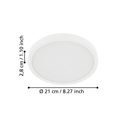 Eglo - Plafón LED de baño LED/17W/230V blanco IP44