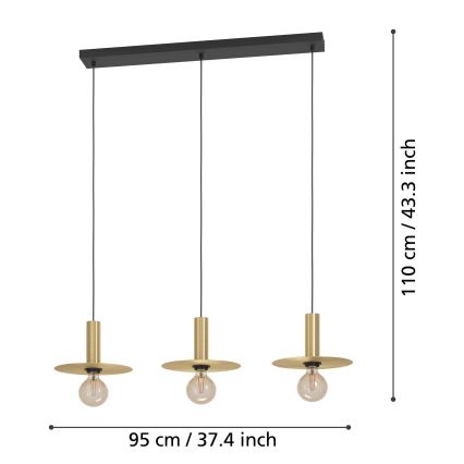 Eglo - Lámpara colgante 3xE27/40W/230V