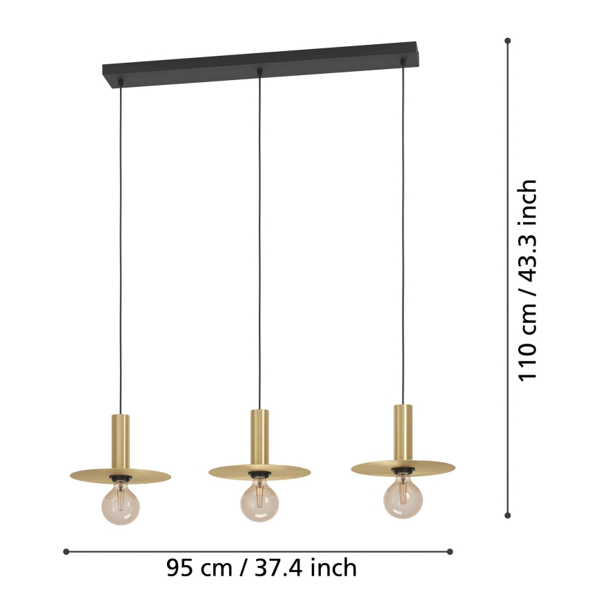 Eglo - Lámpara colgante 3xE27/40W/230V