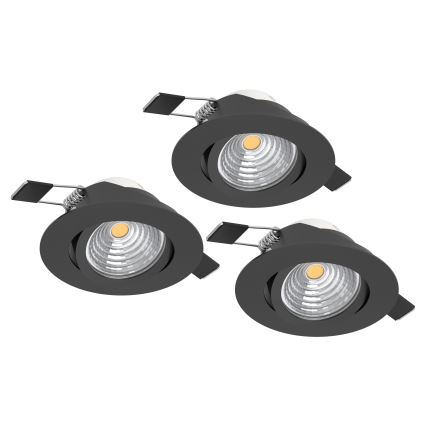 Eglo - CONJUNTO de 3 luminarias empotrables LED regulables SALICETO LED/6W/230V