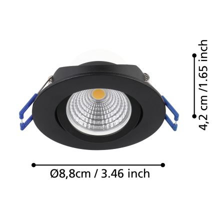 Eglo - CONJUNTO de 3 luminarias empotrables LED regulables SALICETO LED/6W/230V