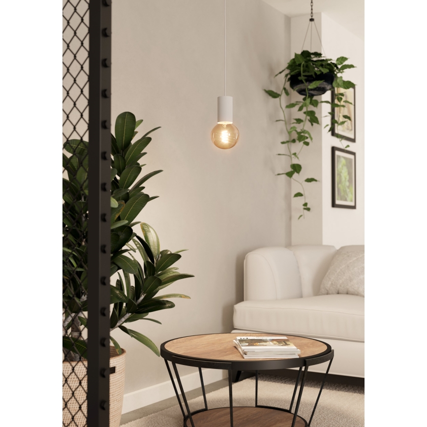 Eglo - Lámpara colgante 1xE27/40W/230V blanco