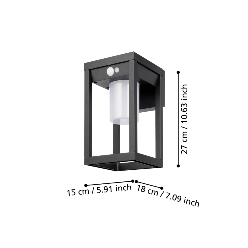 Eglo - Lámpara de pared solar LED con sensor LED/3,7W/3,7V 2000 mAh IP44