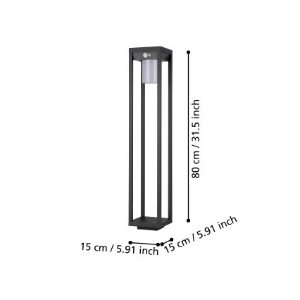Eglo - Lámpara solar LED con sensor LED/3,7W/3,7V 2000 mAh IP44