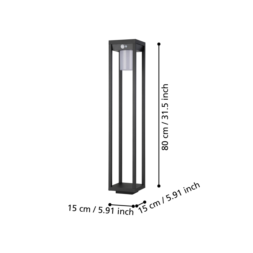 Eglo - Lámpara solar LED con sensor LED/3,7W/3,7V 2000 mAh IP44