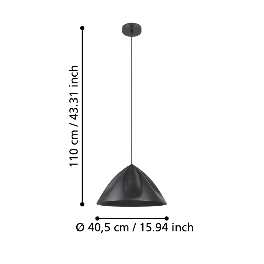 Eglo - Lámpara colgante 1xE27/40W/230V negro