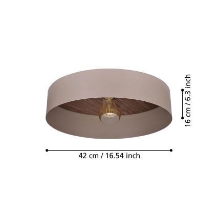 Eglo 900838 - Plafón DUAIA 1xE27/40W/230V marrón