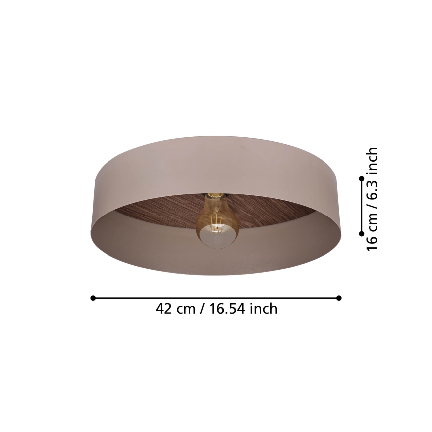 Eglo 900838 - Plafón DUAIA 1xE27/40W/230V marrón